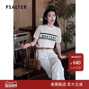 PSALTER诗篇字母提花圆领套头针织T恤衫女2025夏款x