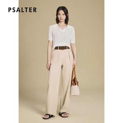 PSALTER诗篇镂空设计POLO领天丝针织衫女2025秋款z