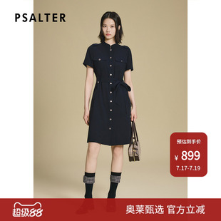 【断码】PSALTER诗篇三醋酸学院感系带修身连衣裙2025夏款