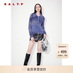 SALT.P可颜大翻领渐变花纱开衫 外套毛衫 冬款 丁达尔系列
