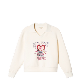 PSALTER诗篇翻领甜美减龄学院风绣花卫衣毛针织衫2024春款