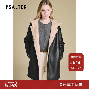 【反季特卖】诗篇专选羊毛宽松落肩中长款复古连帽羊羔毛外套冬