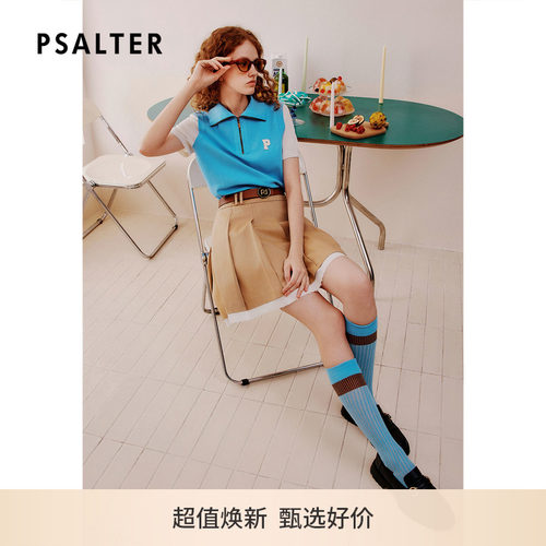 【春夏热卖】PSALTER诗篇减龄美式撞色短裙百褶裙半身裙夏