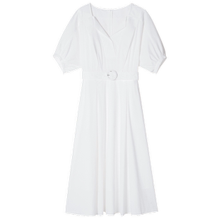 【奥莱4折】诗篇专选秋V领腰带千金风衬衫连衣裙