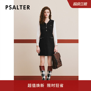 PSALTER诗篇冬披肩领粗花呢学院小香风连衣裙