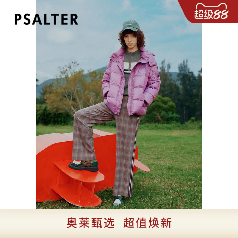 PSALTER诗篇冬复古学院风格纹阔腿直筒裤休闲裤