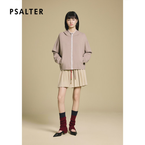 PSALTER诗篇立领连帽隐藏式口袋短外套2025冬款