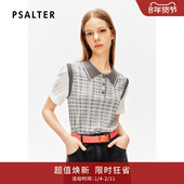 智性学院风 诗篇专选格纹拼接假两件短袖 polo衫 针织衫 夏款