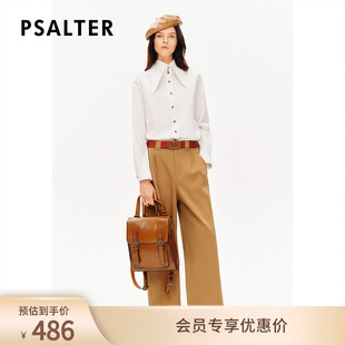 秋款 智性学院风 PSALTER诗篇宽松简约复古尖领长袖 白衬衫