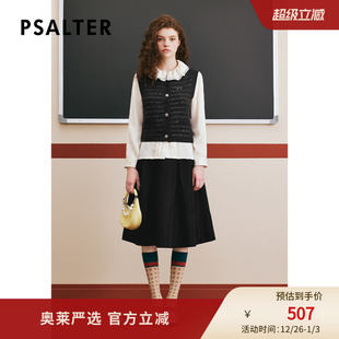 PSALTER诗篇娃娃领衬衫 羊毛条纹针织背心两件套冬
