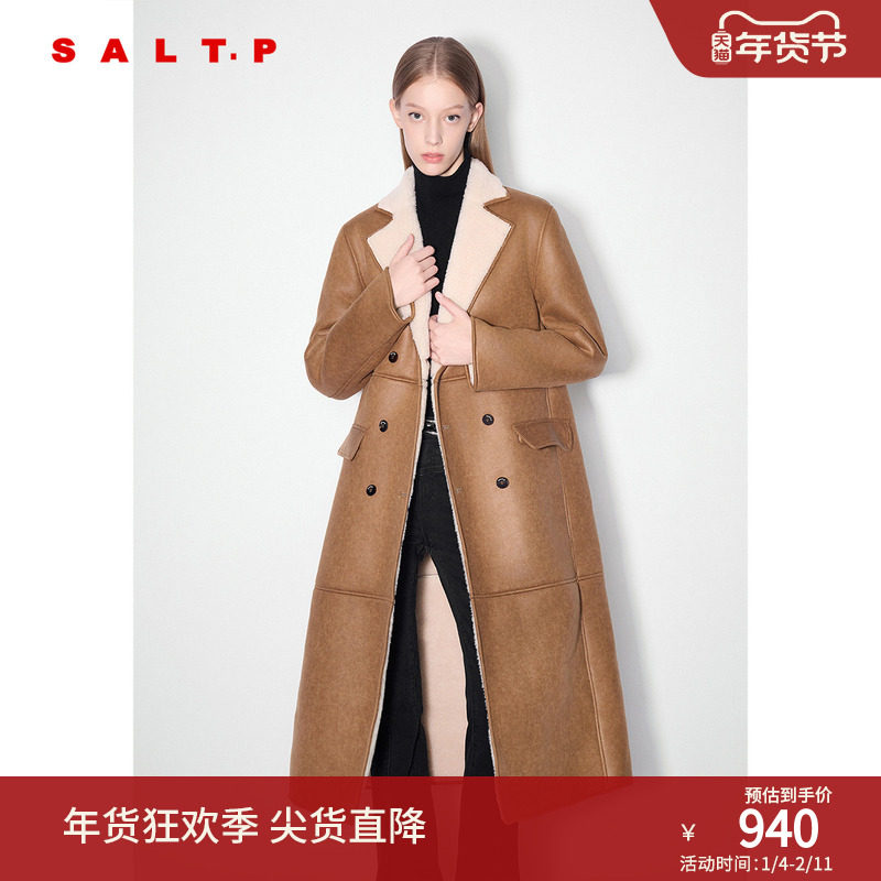SALT.P可颜复古驼色翻毛长款毛绒大衣毛呢外套冬季款,女装/女士精品,毛呢外套,淘宝优惠券,粉丝福利购,淘宝优惠卷