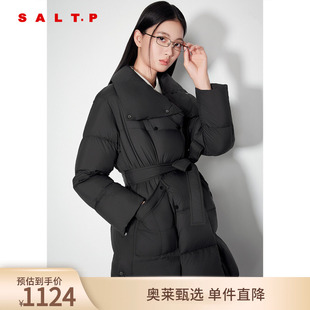 SALT.P可颜立翻领宽松系带简约一手长白鸭绒羽绒服2024冬
