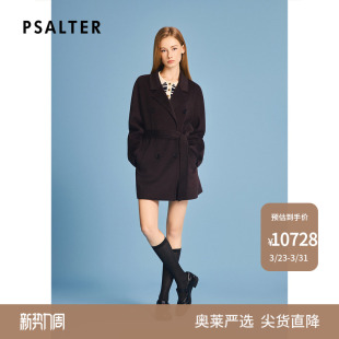 诗篇专选赫本风复古戗驳领翻领双排扣羊绒大衣2025冬款