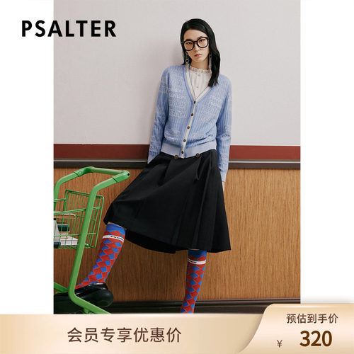 【春夏热卖】PSALTER诗篇春学院风压褶a字裙半身裙