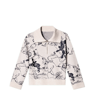 PSALTER诗篇大翻领落肩学院风提花毛衣针织衫2024春款