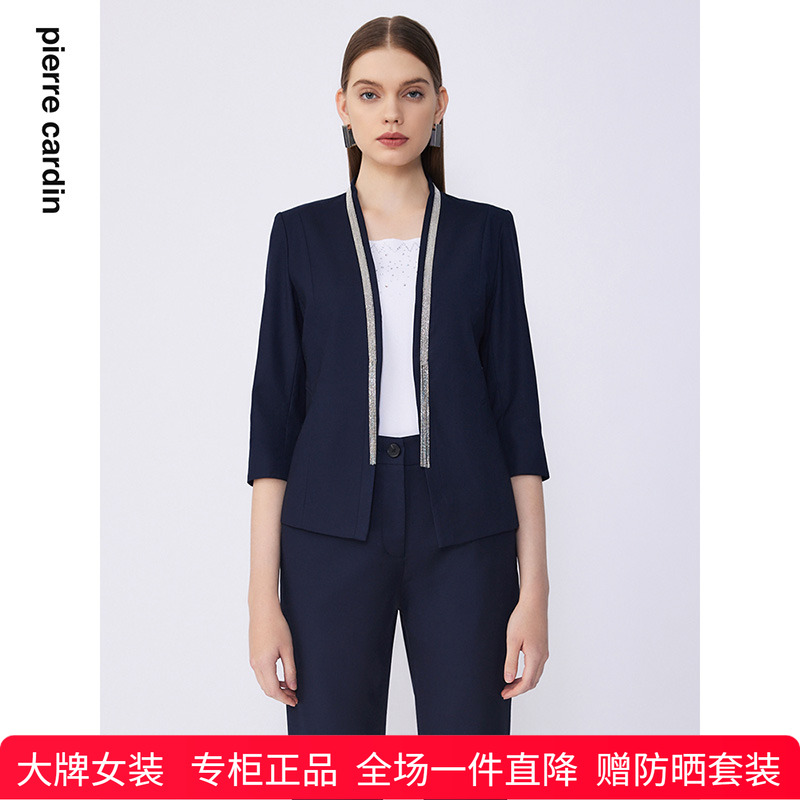 商场同款皮尔卡丹女装夏季新款通勤简约修身职业西服上衣