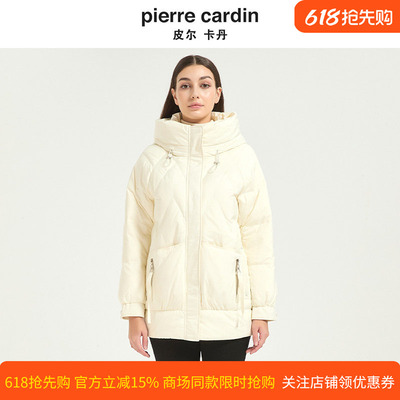 皮尔卡丹女装冬季新款白鸭绒加厚保暖时尚连帽羽绒服CD54YS018