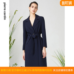 翻领加厚浴袍款 外套时尚 长大衣风衣 皮尔卡丹女装 商场同款