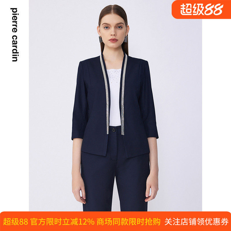 商场同款皮尔卡丹女装夏季新款通勤简约修身职业西服上衣