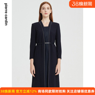 商场同款皮尔卡丹女装秋季新款通勤职业假两件连衣裙P1397E1911N0