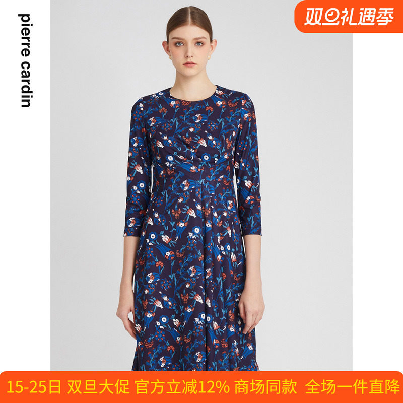 通勤印花碎花长袖连衣裙