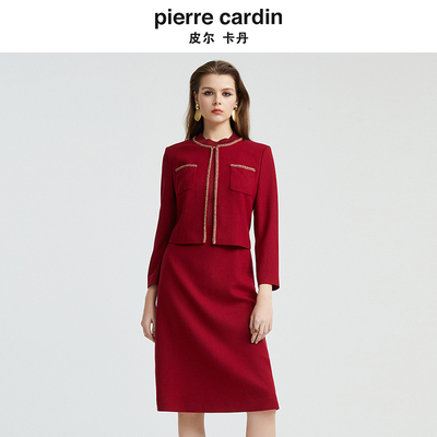 商场同款皮尔卡丹女装新款都市淑女修身轻仪式礼服裙