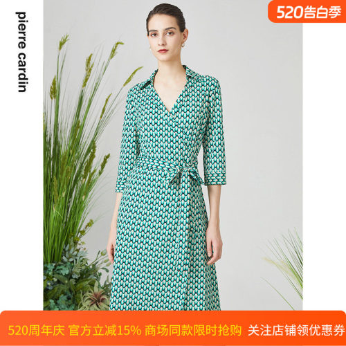通勤淑女印花百搭连衣裙
