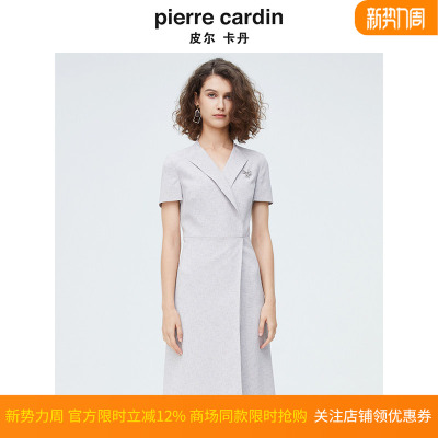 商场同款皮尔卡丹女装时尚干练简约修身连衣裙P4218D4079H0