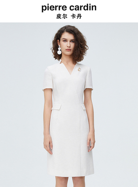 皮尔卡丹女主持人礼服女播音艺考正装连衣裙演讲比赛上镜职业西装