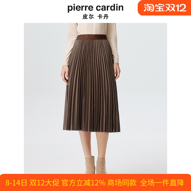 新款简约通勤知性百褶半身裙