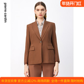 时尚 商场同款 皮尔卡丹女装 秋冬美拉德色通勤干练西服外套