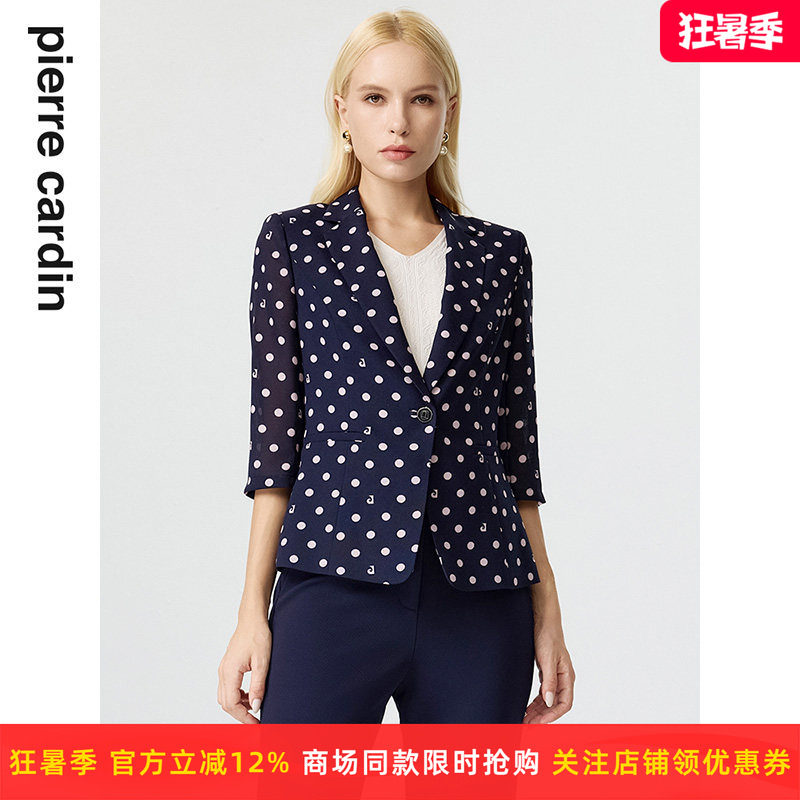商场同款皮尔卡丹女装西装春夏波点日常通勤显瘦气质减龄西服