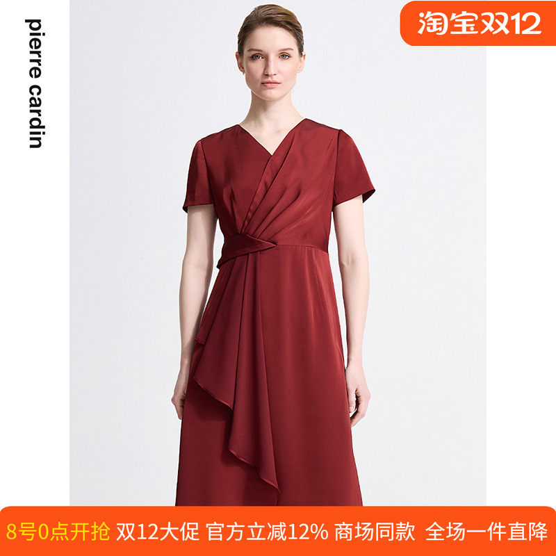 通勤淑女纯色修身连衣裙