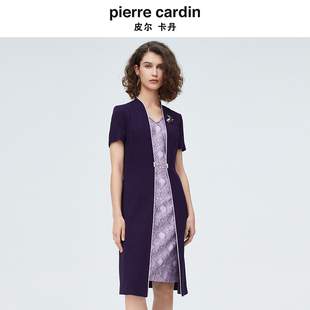 夏季 醋纤 皮尔卡丹女装 假两件沉稳干练连衣裙P4222D4155Z3 短袖