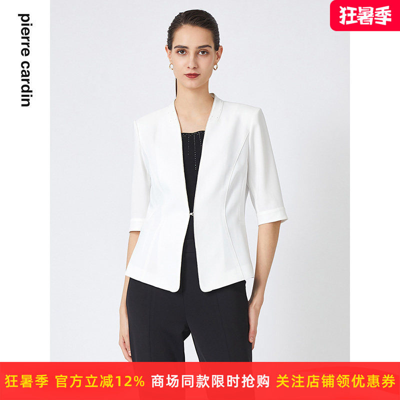 商场同款皮尔卡丹女装春季新款简约修身多色通勤西服上衣