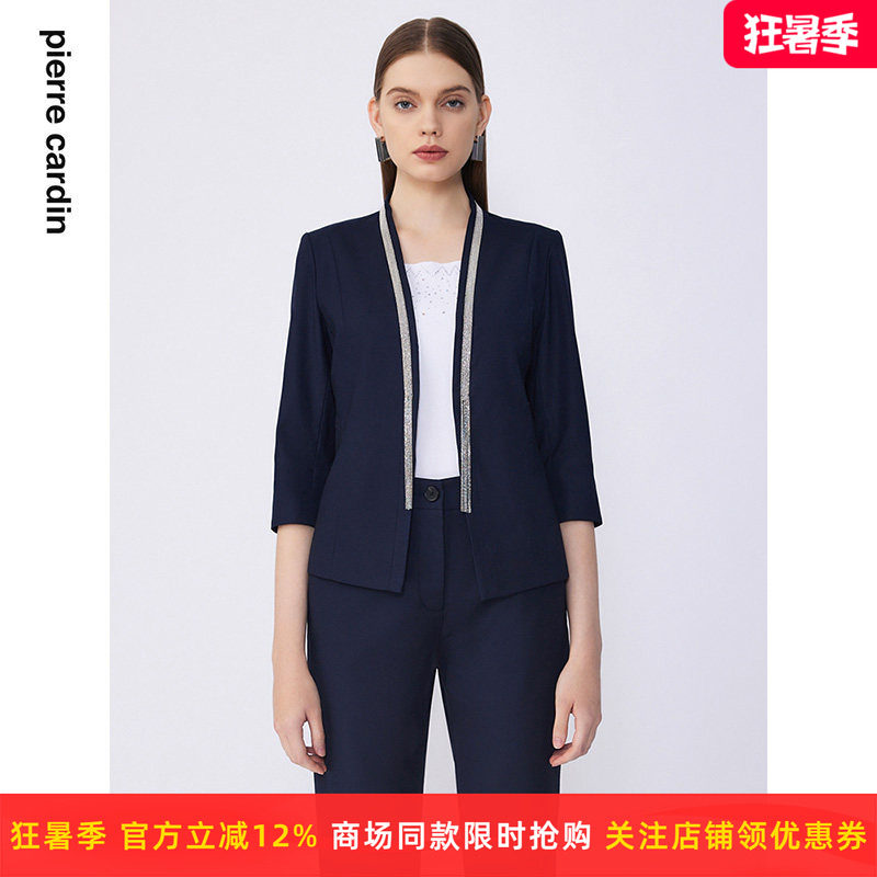 商场同款皮尔卡丹女装夏季新款通勤简约修身职业西服上衣