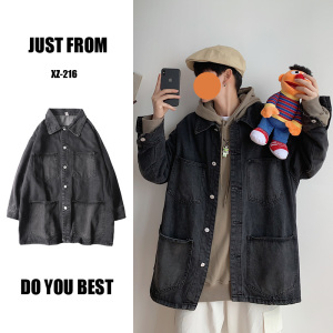 XZ216-JK35-P65 S-XL 【2024春】新男士休闲情侣牛仔外套夹克图片