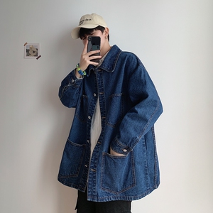 XZ216-JK35-P65 S-XL 【20春】新男士休闲情侣牛仔外套夹克蓝图片