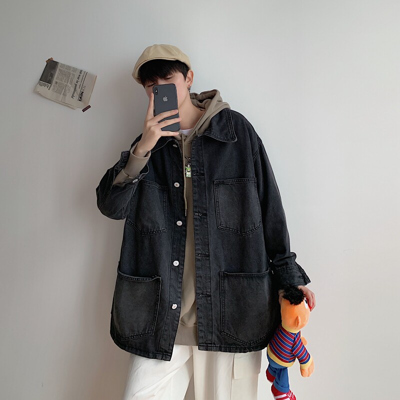XZ216-JK35-P65S-XL【20春】新男士休闲情侣牛仔外套夹克蓝,男装夹克,星座716