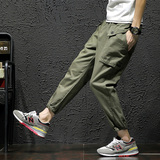 XZ216-K02-F55【M-5XL】纯棉3色2018男士休闲工装裤日系束脚裤，男装休闲裤，星座716