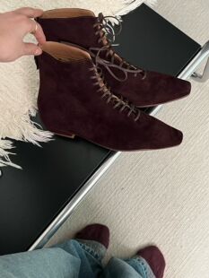 gelly女鞋2026年新款真皮短靴女韩版猫跟系带小及踝靴单靴瘦瘦靴