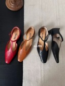 中跟凉鞋 复古镂空丁字雕花侧空女鞋 小众法式 zachpeng2026春夏新款