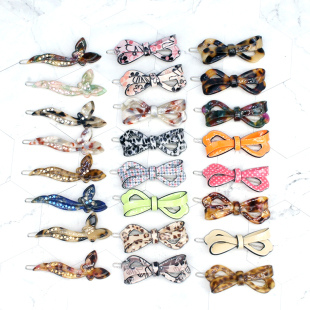 少女刘海侧边碎发头帘边夹发夹发卡韩国流行头饰醋酸顶夹发夹豹纹