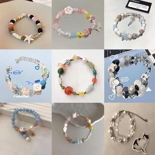 小清新彩色手链女ins个性 2025年新款 高级感可爱甜美卡通串珠女