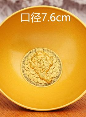 2026百福金碗周岁抓周道具合金电镀袖珍小金碗聚财旅游景点工艺品