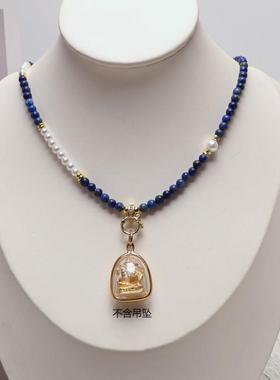 2026天然青金石项链夏日清新吊坠挂绳短款小号串珠锁骨链女泰国佛
