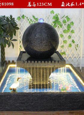 2026大型欧式流水喷泉鱼缸风水球酒店门厅水景装饰景观摆件开业礼