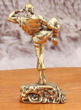 2026黄铜武僧摆件复古少林功夫和尚模型手办玩具礼物桌面铜工艺品