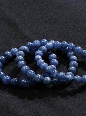 2026大有水晶 天然蓝晶石手链深海蓝单圈蓝晶石手串时尚蓝色猫眼
