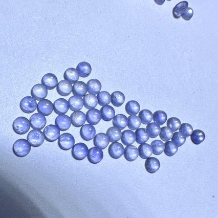 2025天然堇青石平底素面圆形2.5MM 3MM卜面首饰配石